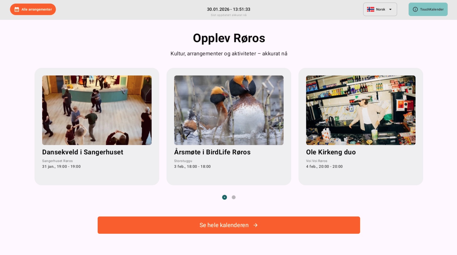 TouchKalender grensesnitt