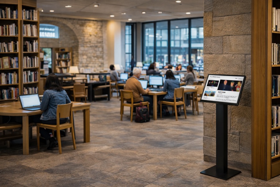 Touchskjerm for arrangementer i bibliotek